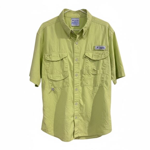Columbia PFG Men’s Short Sleeve Fishing Shirt – Neon Yellow – Size XL - Picture 2 of 6